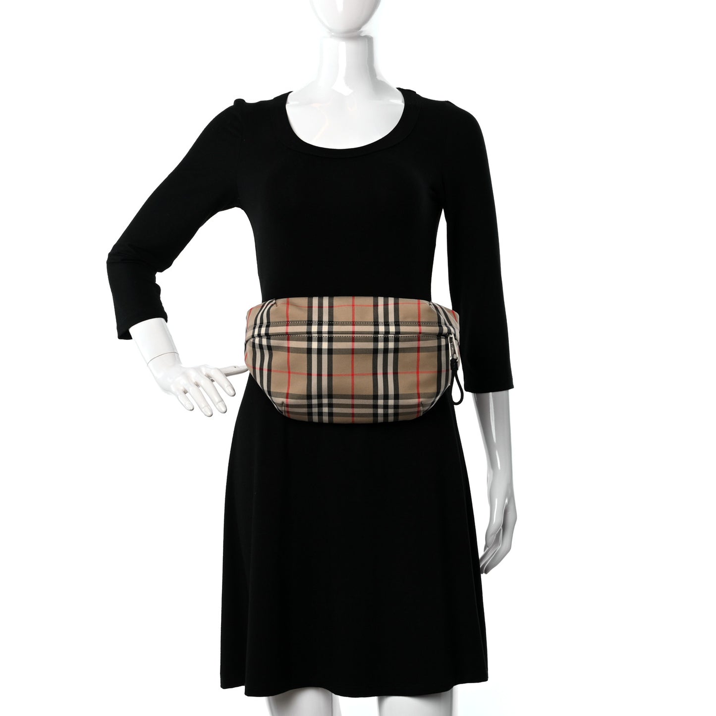 Bonded Cotton Vintage Check Medium Bum Bag Archive Beige