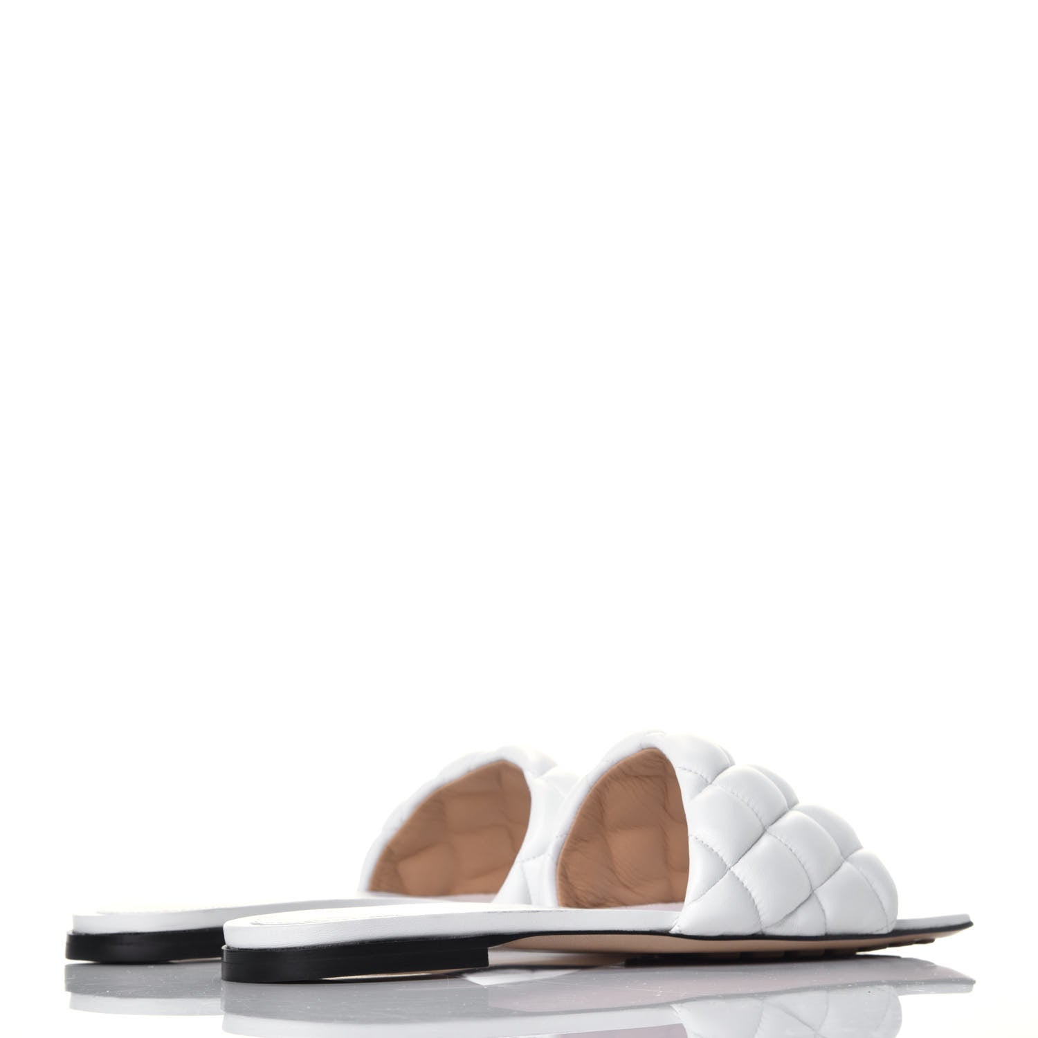 Bottega Veneta Nappa Matelasse Padded Flat Sandals 36.5 Optic White 4 of 8