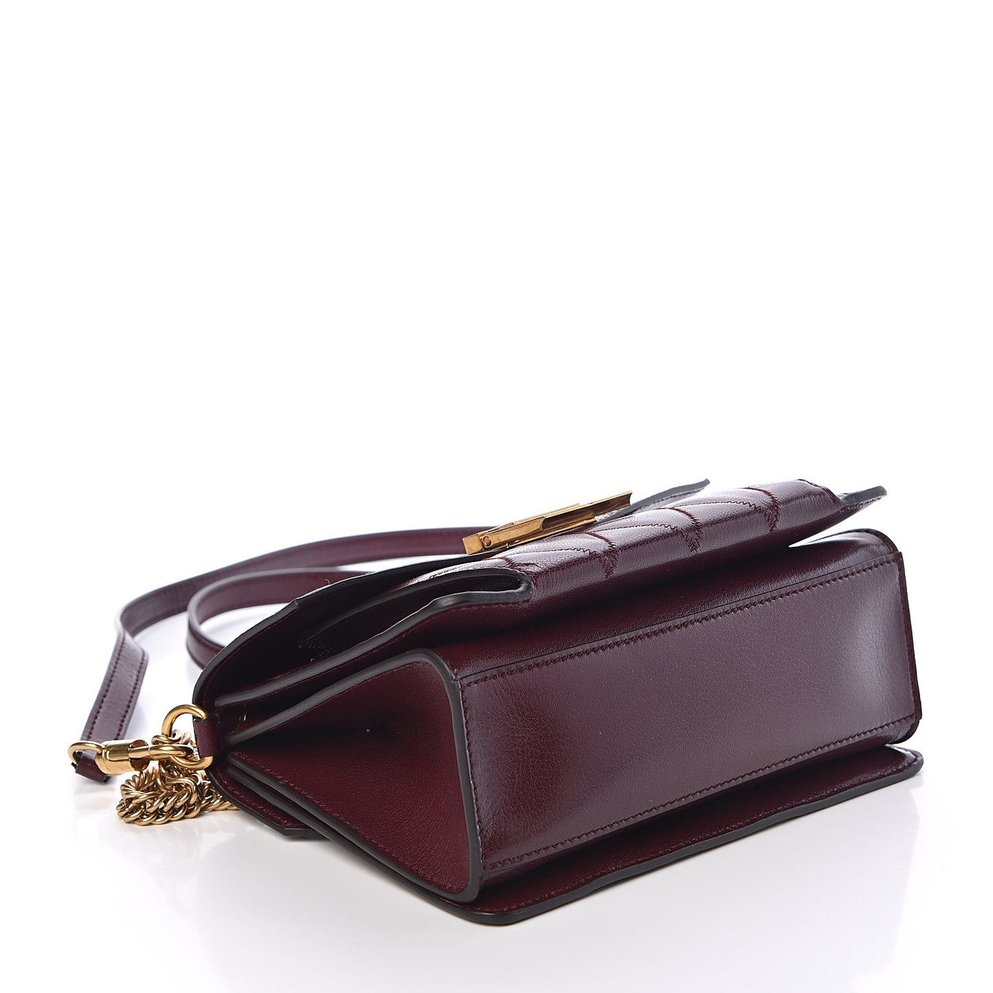 Goatskin Quilted Small GV3 Shoulder Bag Aubergine