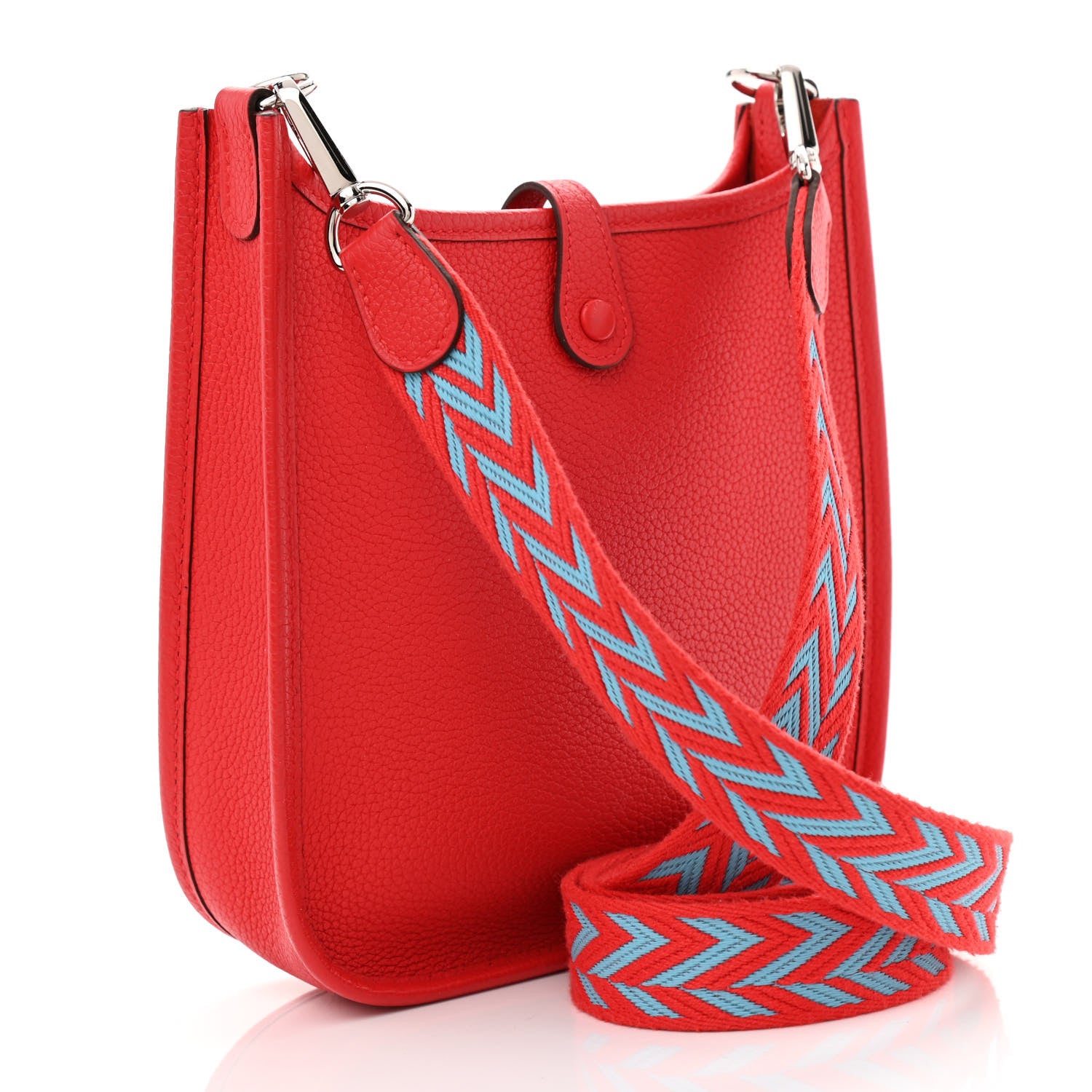 Hermes Taurillon Maurice Evelyne TPM Rouge De Coeur Bleu Du Nord 3 of 10