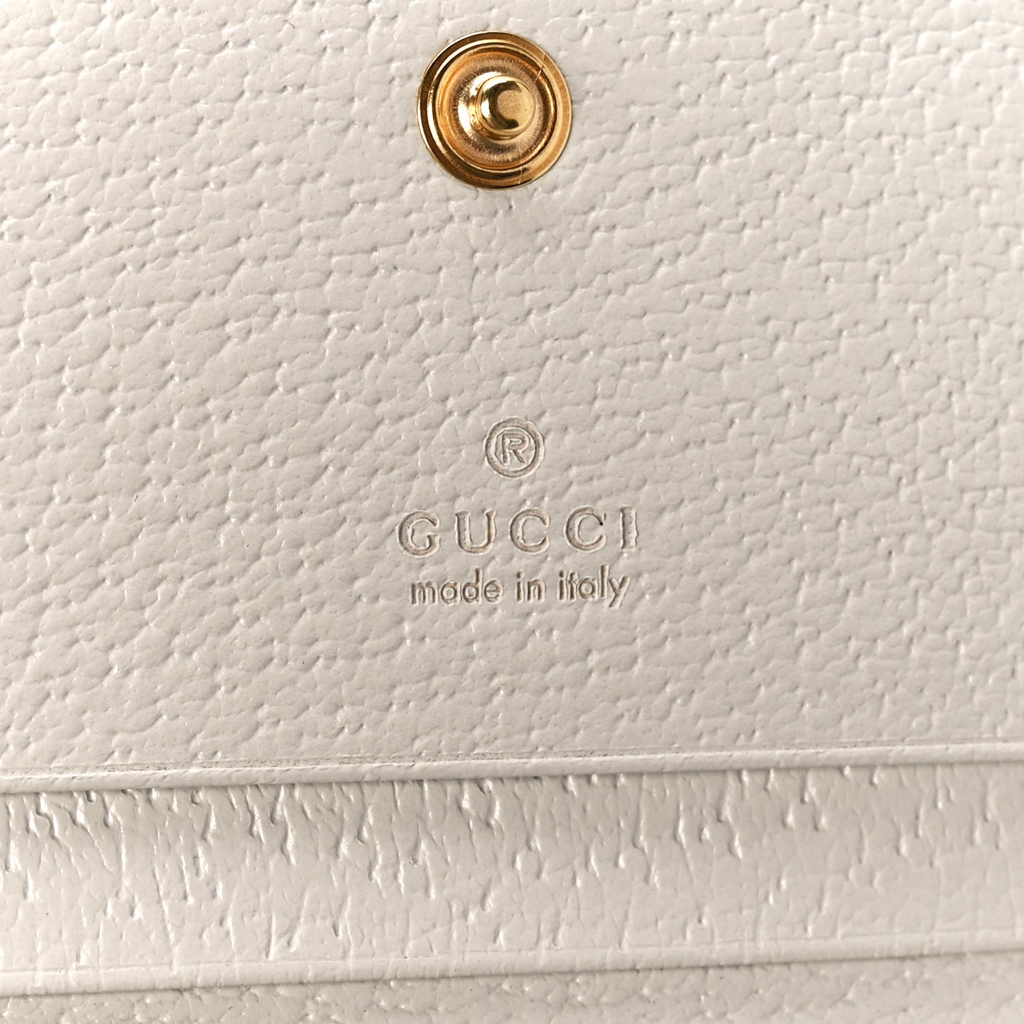 GG Supreme Monogram Textured Dollar Calfskin Web Ophidia Card Case Beige Ebony Mystic White