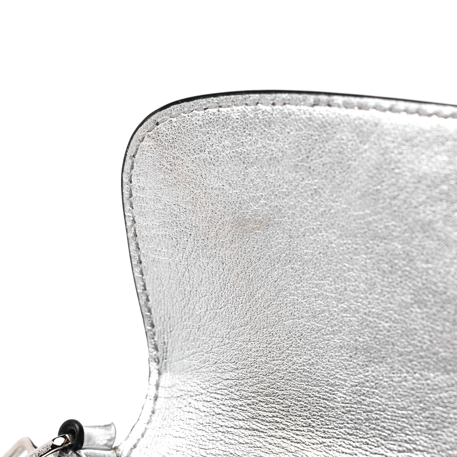 Prada Spazzolato Cleo Flap Shoulder Bag Argento 12 of 16
