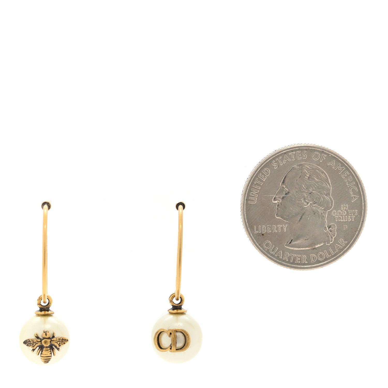 Christian Dior Pearl Bee Star Tribales Hoop Earrings 2 of 4