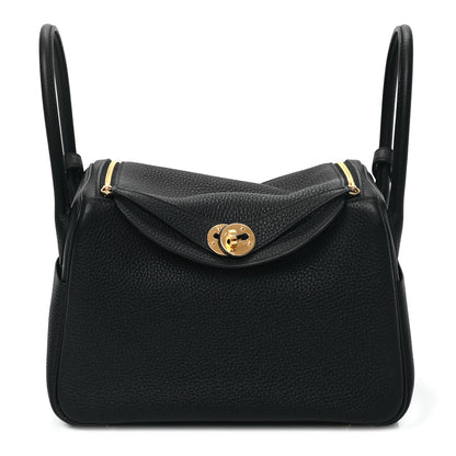 Hermes Taurillon Clemence Lindy 26 Black 1 of 11
