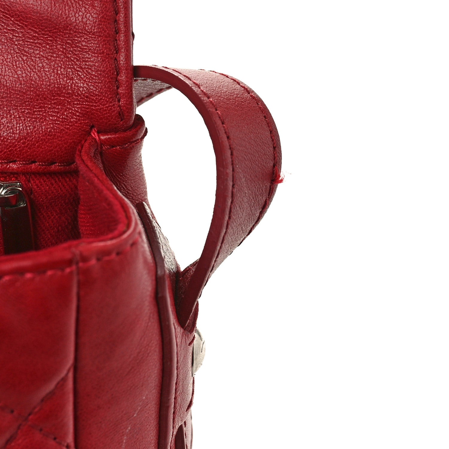 Chanel Lambskin Quilted Messenger Bag Red 11 of 12