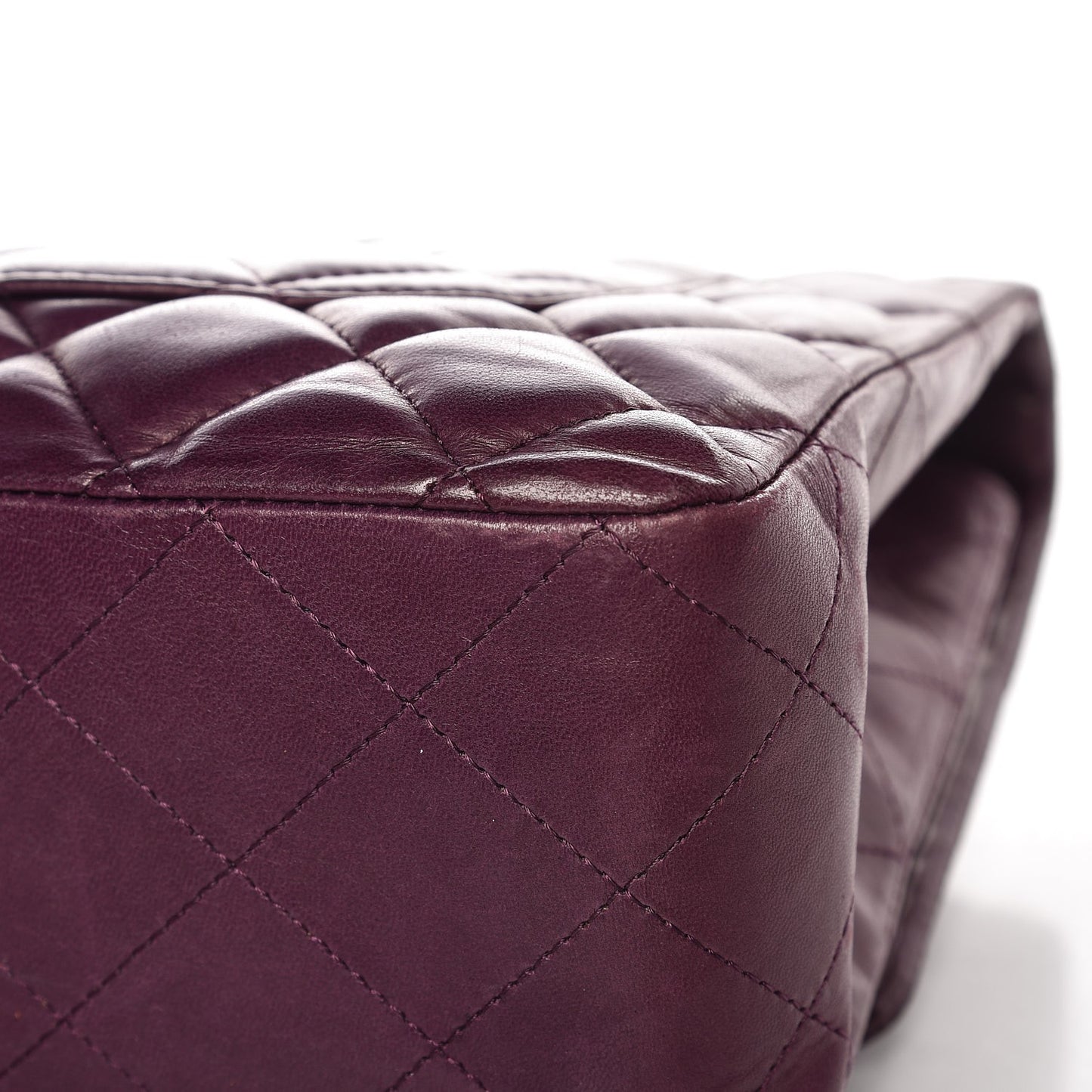 Lambskin Quilted Jumbo Single Flap Dark Violet