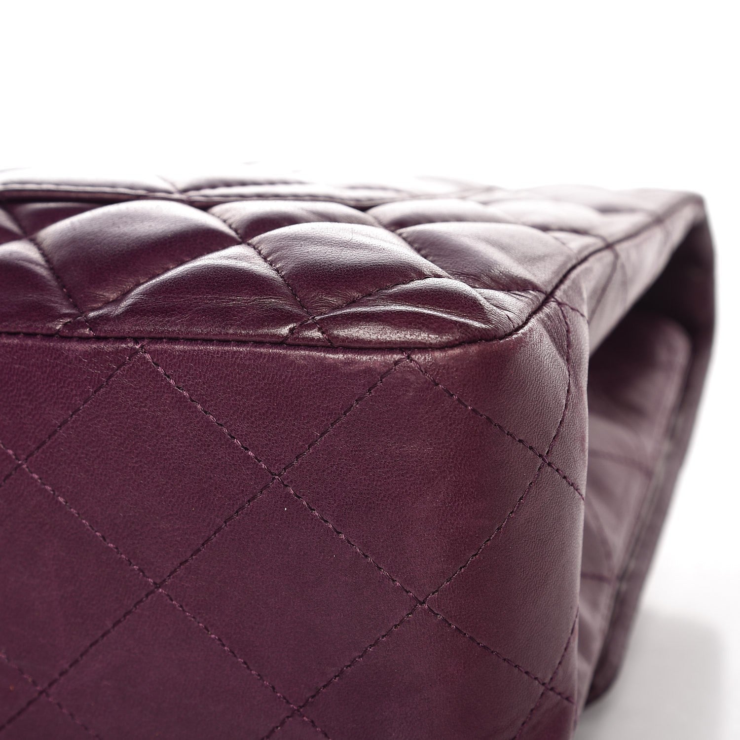 Chanel Lambskin Quilted Jumbo Single Flap Dark Violet 13 of 14