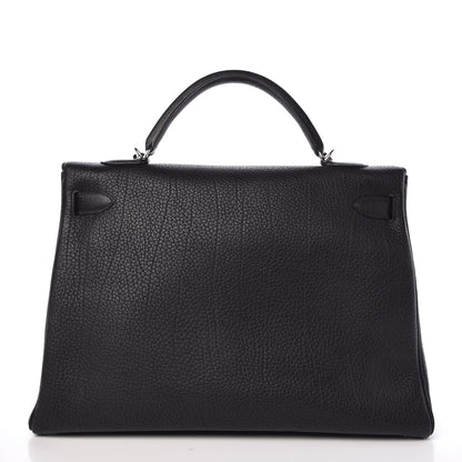 Hermes Fjord Horseshoe Kelly Retourne 40 Black Rouge H 5 of 33