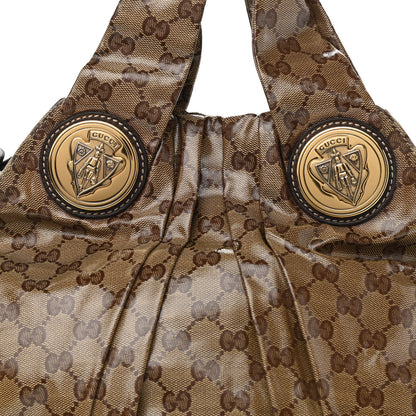 Gucci Crystal Monogram Small Hysteria Tote Dark Brown 8 of 12