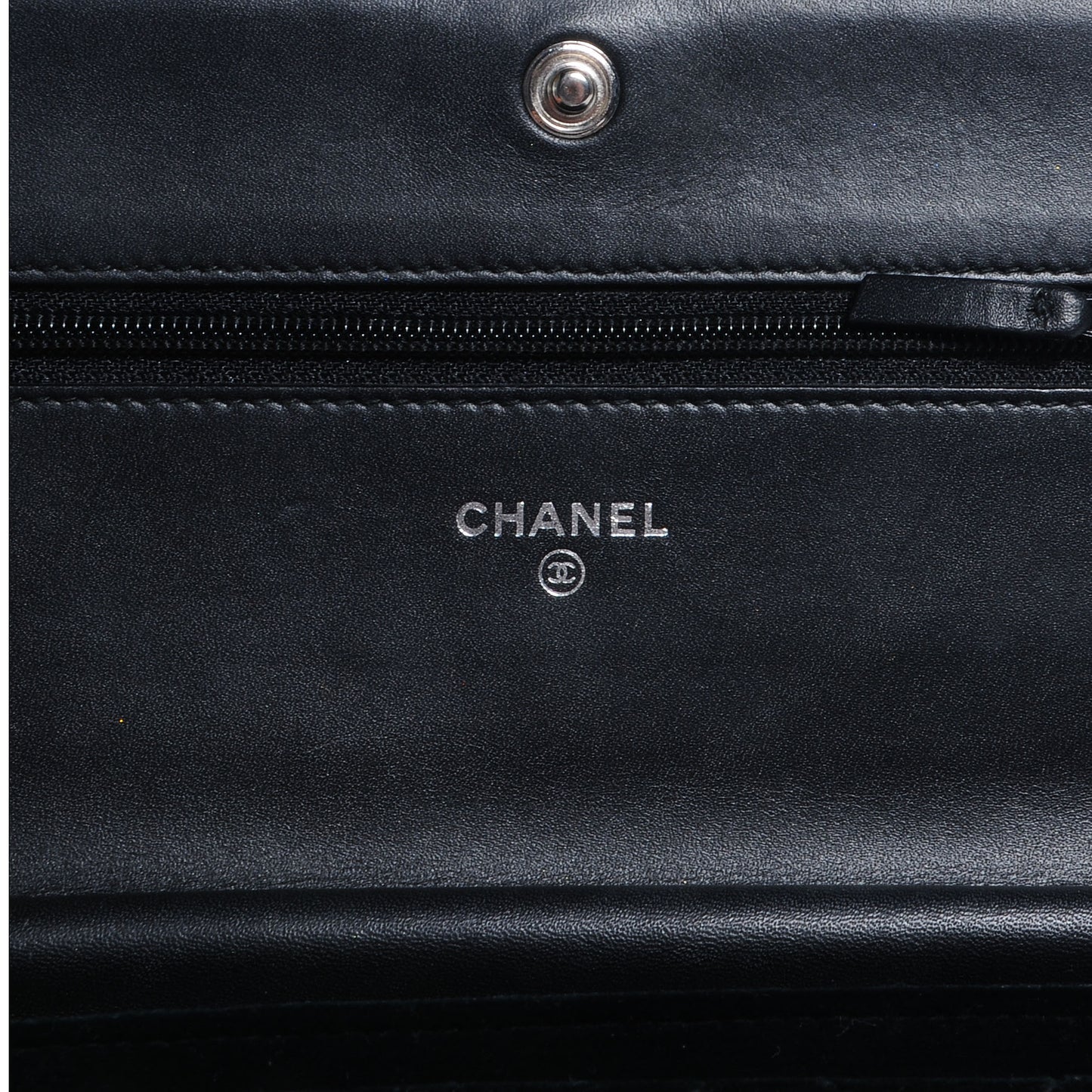Velvet Quilted Boy Wallet On Chain WOC Black
