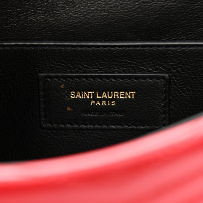 Saint Laurent Lambskin Matelasse Chevron Monogram Medium Sulpice Bag Red 7 of 12