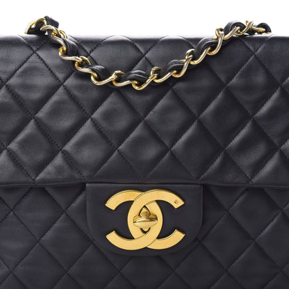 Chanel Lambskin Quilted XL Jumbo Single Flap Black 12 of 12