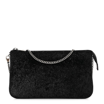 Christian Louboutin Patent Velour Loubila Chain Clutch Black 1 of 9
