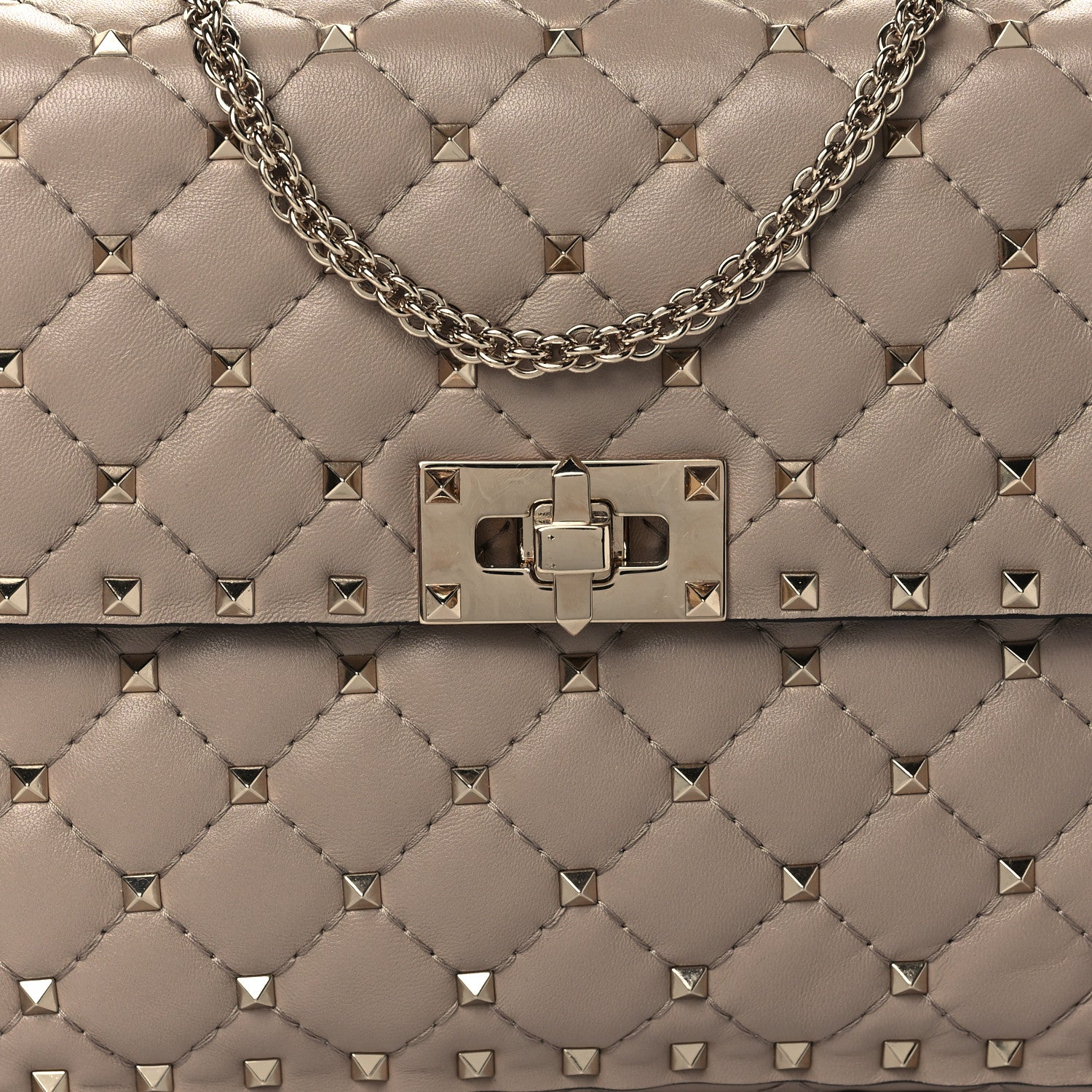 Valentino Garavani Lambskin Medium Rockstud Spike Shoulder Bag Poudre 7 of 9