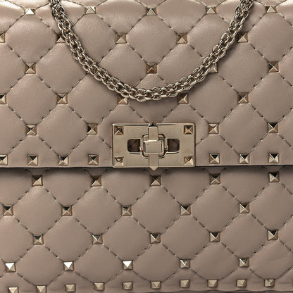 Valentino Garavani Lambskin Medium Rockstud Spike Shoulder Bag Poudre 7 of 9