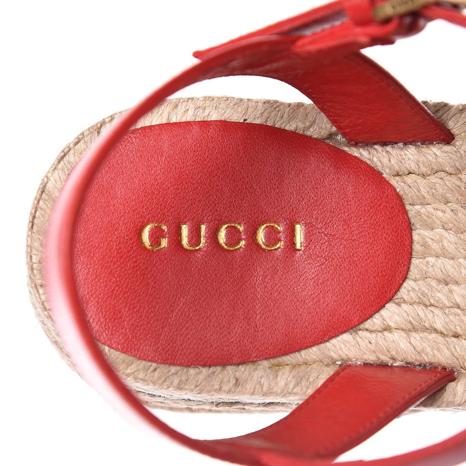 Gucci Cotton Malaga Kid Crochet Pearly GG Lilibeth Espadrille Platform Sandals 36 Hibiscus Red 8 of 13