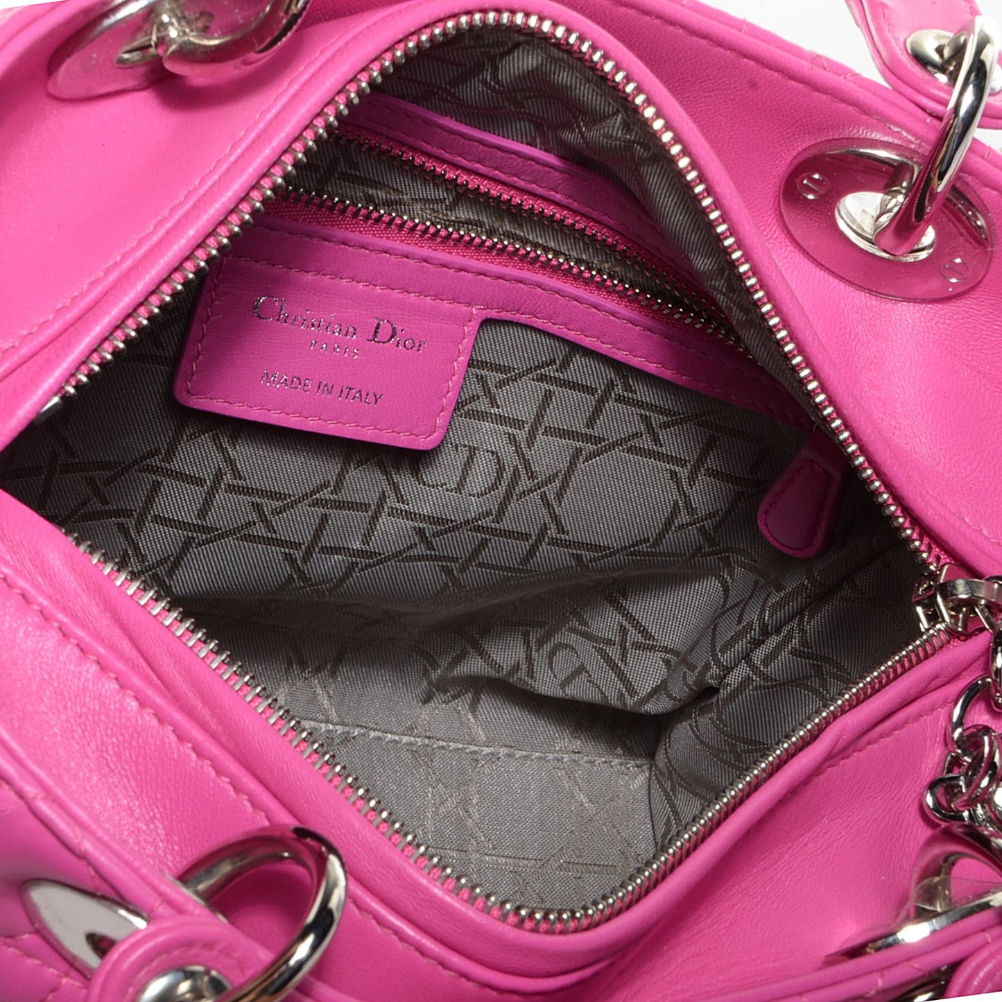 Lambskin Cannage Medium Lady Dior Pink