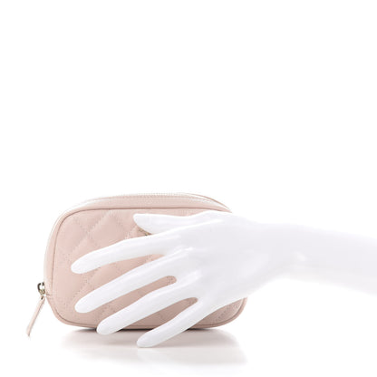 Chanel Caviar Quilted Small Curvy Pouch Cosmetic Case Light Pink 2 of 10