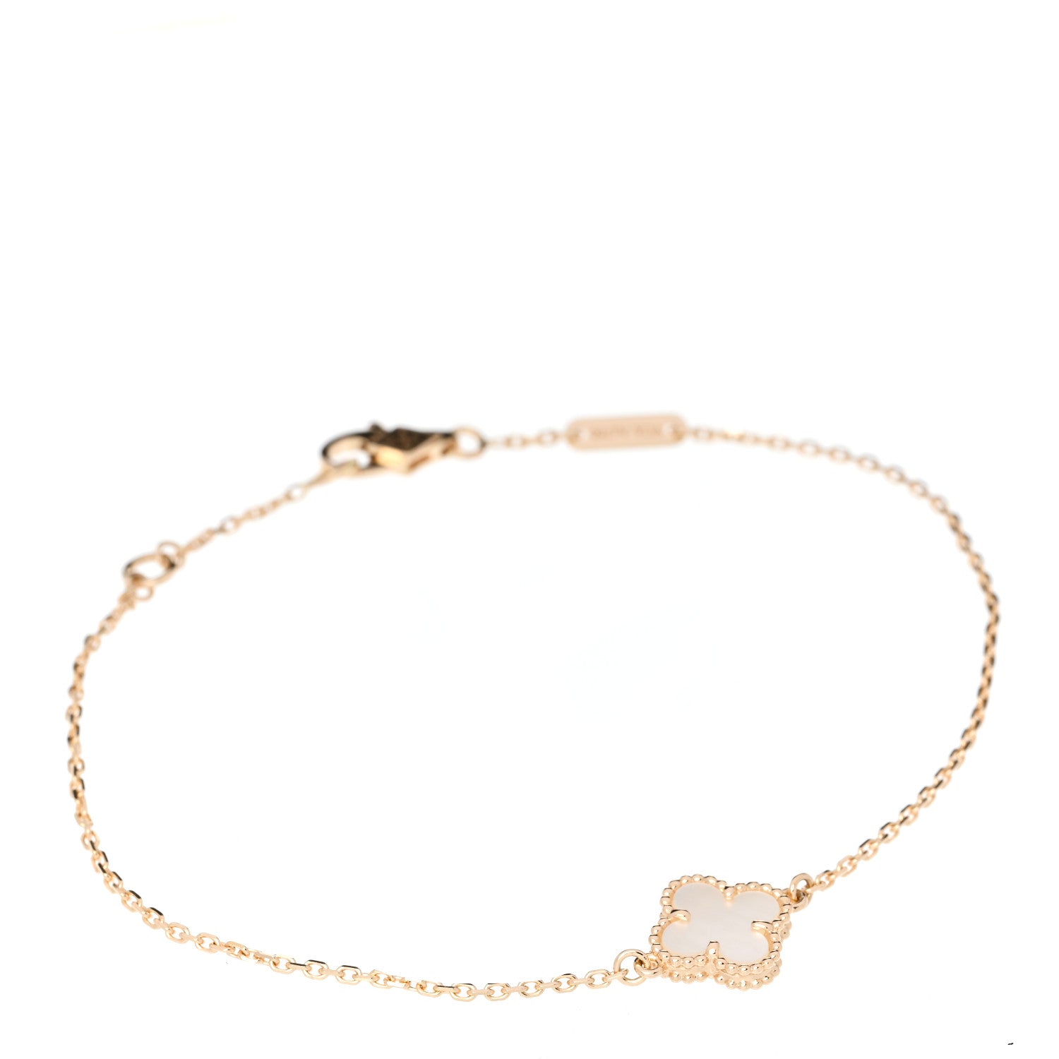 Van Cleef & Arpels 18K Yellow Gold Mother of Pearl Sweet Alhambra Bracelet 1 of 6