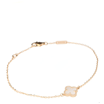 Van Cleef & Arpels 18K Yellow Gold Mother of Pearl Sweet Alhambra Bracelet 1 of 6