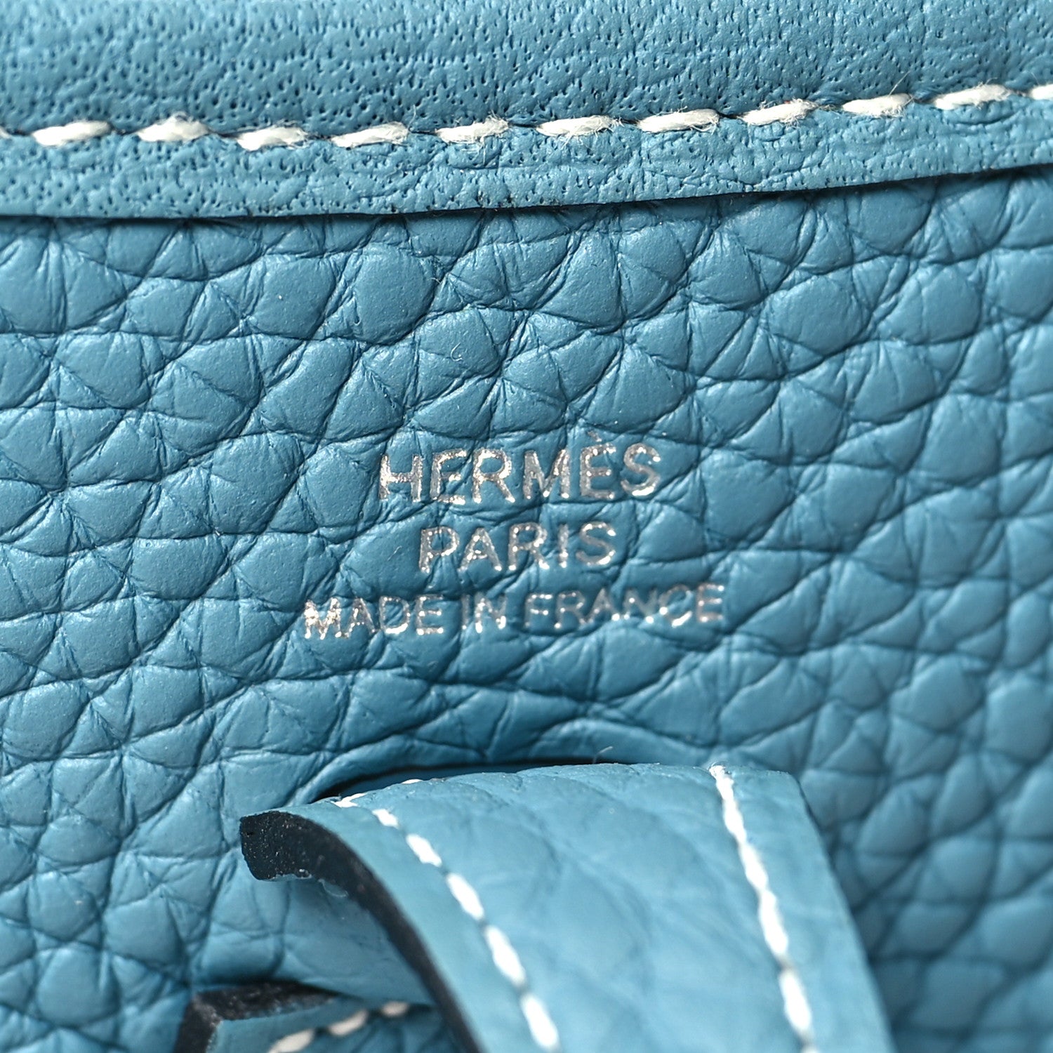 Hermes Taurillon Clemence Evelyne TPM New Blue Jean 6 of 11