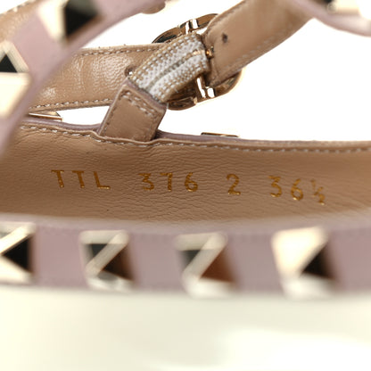 Valentino Garavani Patent Rockstud Cage Ballerina Flats 36.5 Ivory Poudre 8 of 8