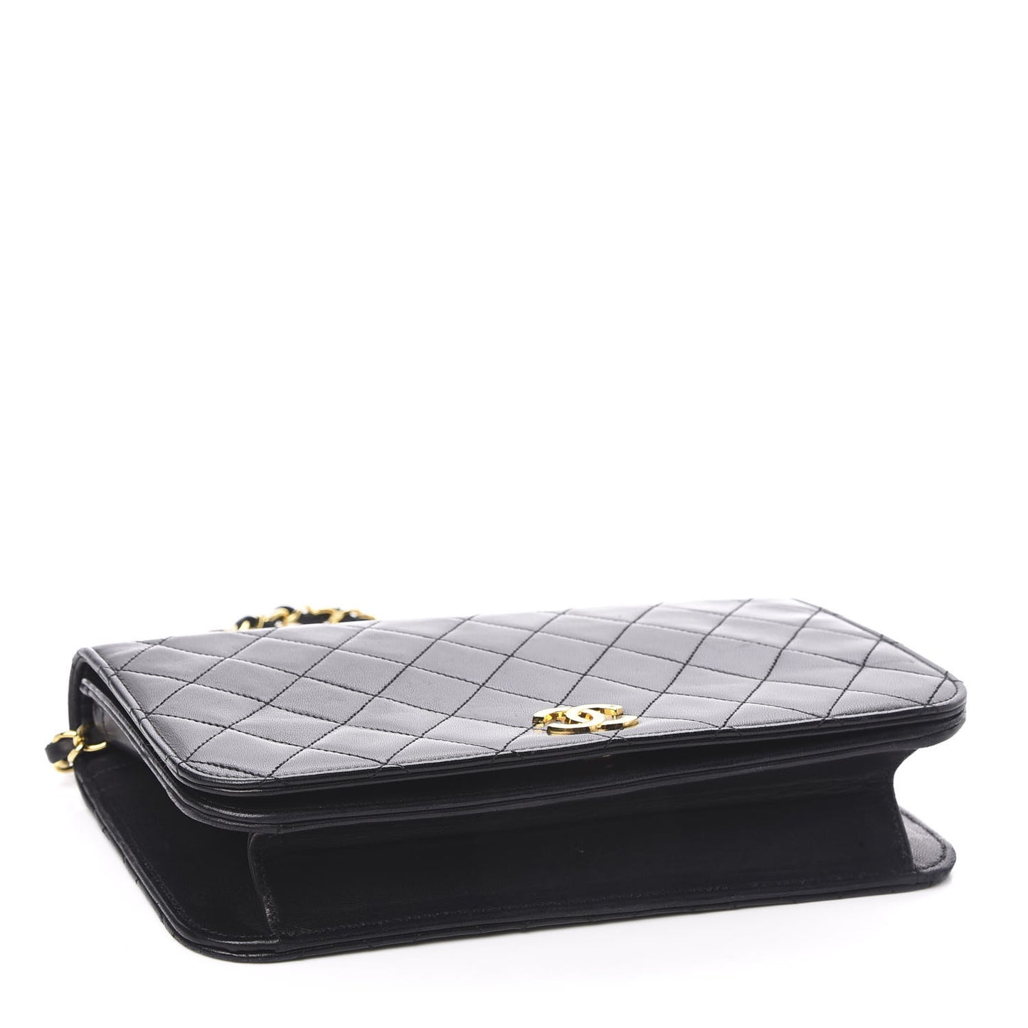 Lambskin Quilted Small Single Flap Black