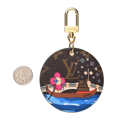Louis Vuitton Monogram 2019 Christmas Animation Venice Bag Charm Key Ring Blue 2 of 5
