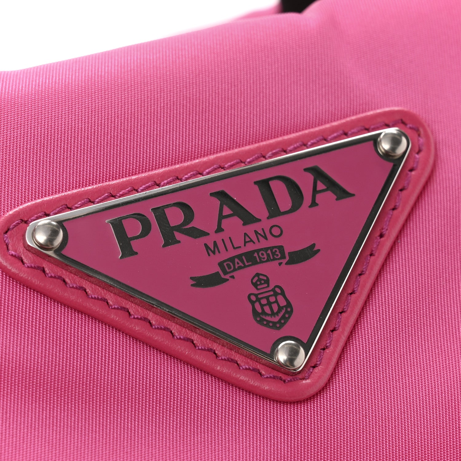 Prada Tessuto Nylon Soft Padded Shopping Tote Fuxia 13 of 14