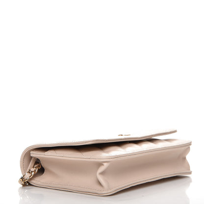 Chanel Lambskin Quilted Wallet On Chain WOC Beige Clair 4 of 8