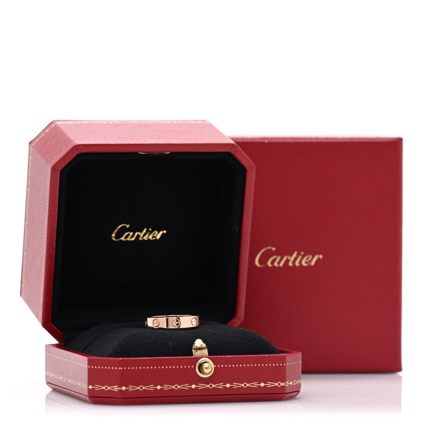 Cartier 18K Pink Gold Diamond 4mm LOVE Wedding Band Ring 49 5 5 of 5