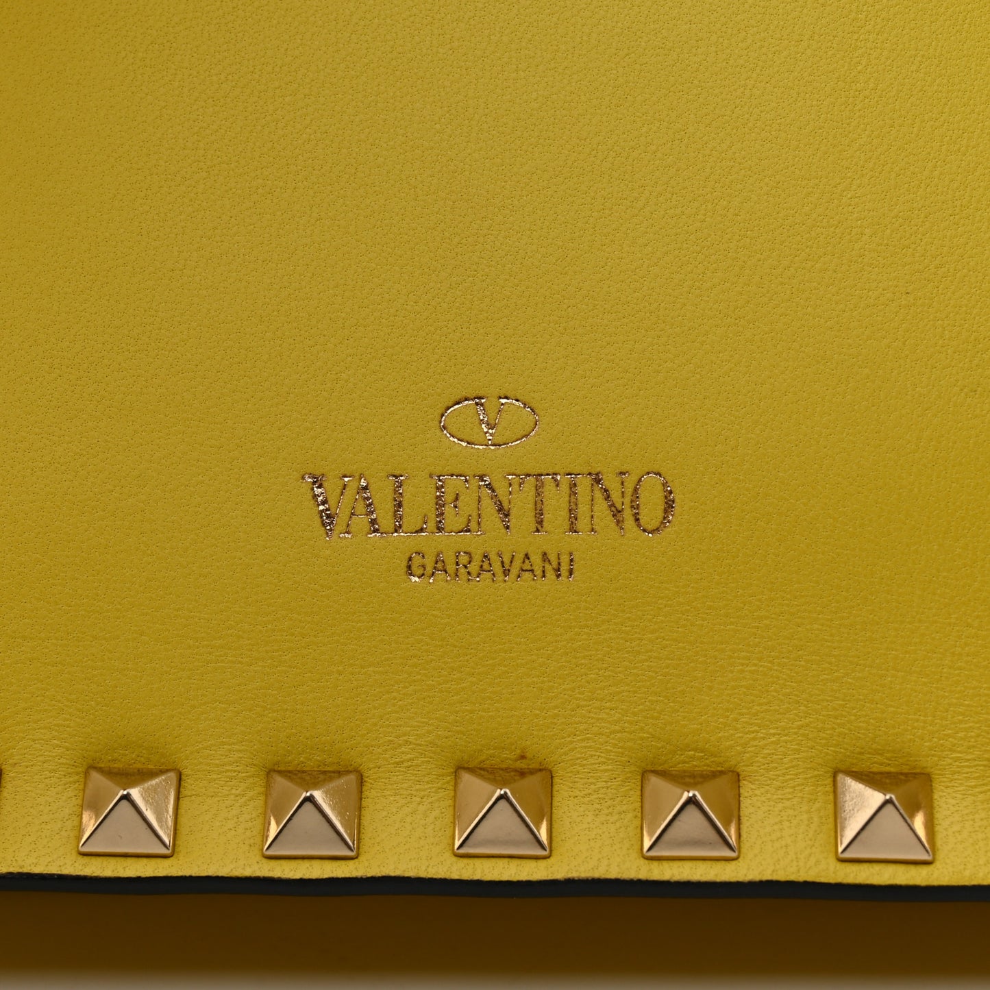 Nappa Rockstud Wristlet Clutch Naples Yellow
