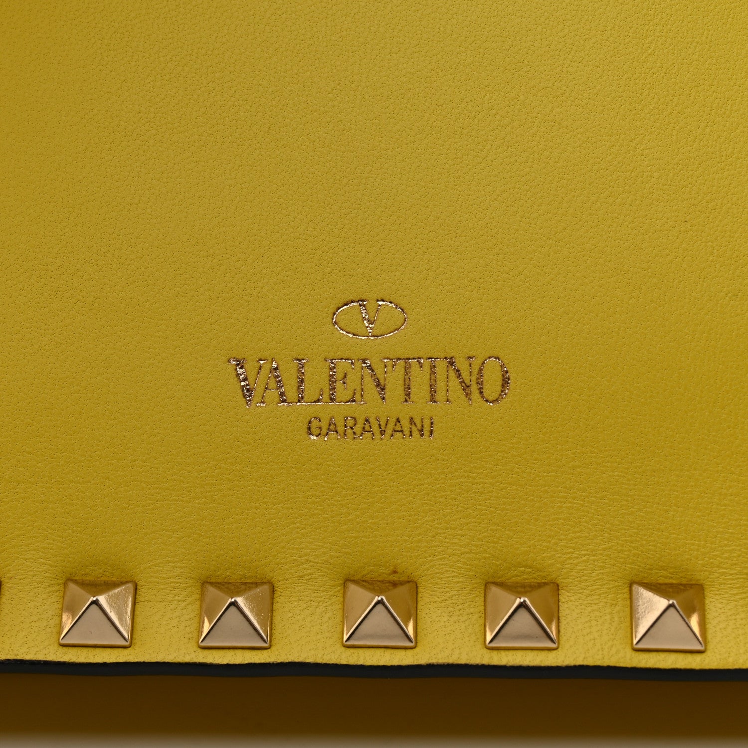 Valentino Garavani Nappa Rockstud Wristlet Clutch Naples Yellow 6 of 9