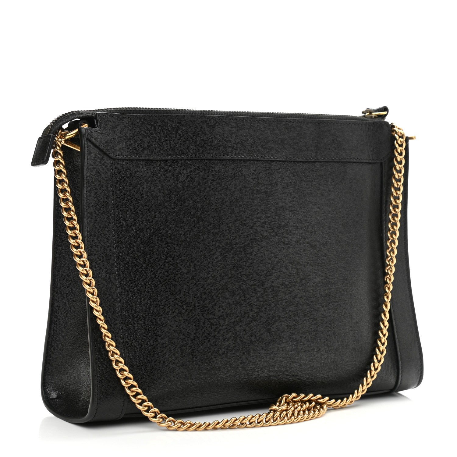 Gucci New Sakai Calfskin Lux Dahlia Chain Shoulder Bag Black 2 of 9