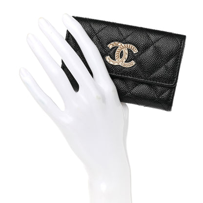 Chanel Caviar Quilted Chain CC Flap Card Holder Black 2 of 8