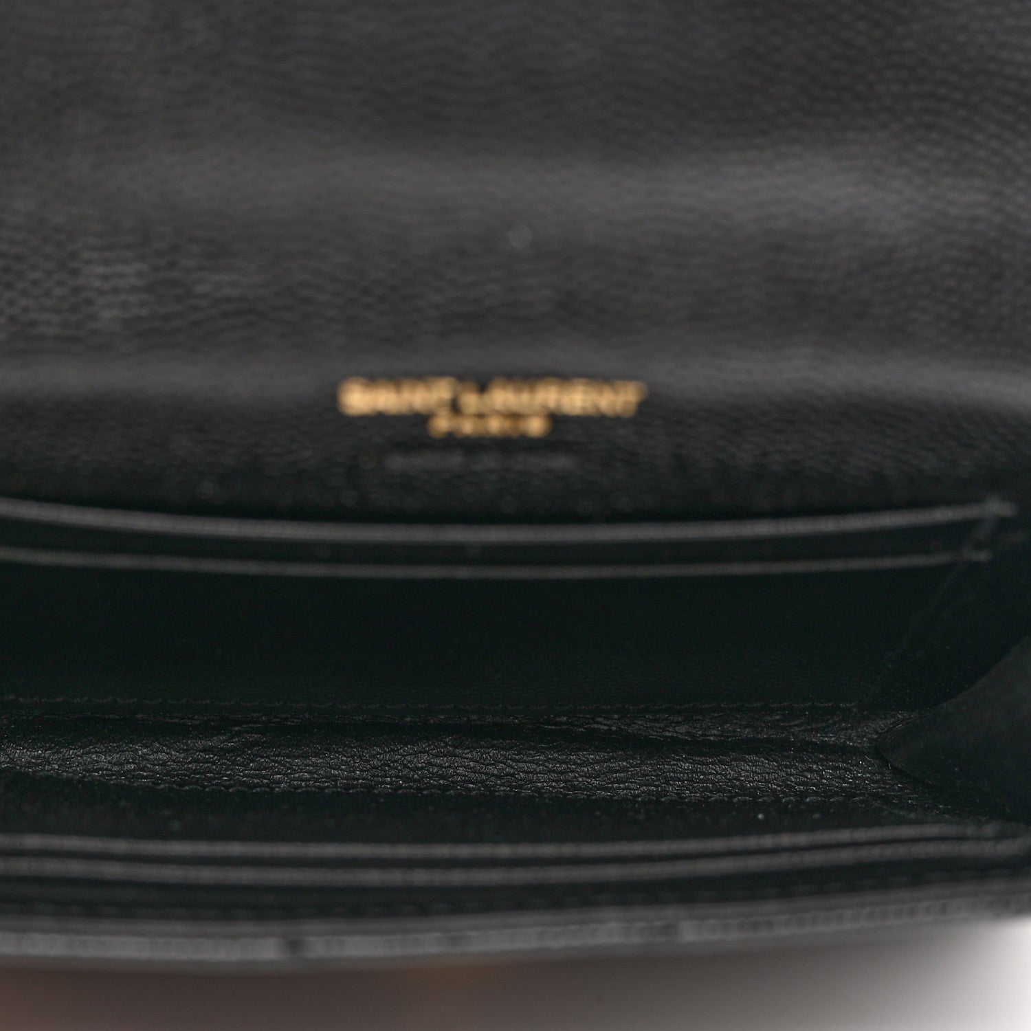 Saint Laurent Grain De Poudre Matelasse Chevron Small Monogram Envelope Wallet Black 5 of 6