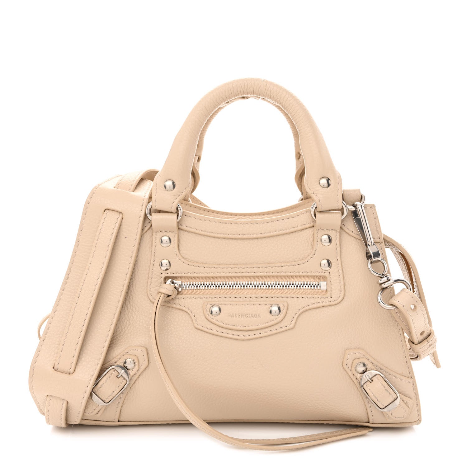 Balenciaga Grained Calfskin Neo Classic Silver Hardware Mini City Cream 1 of 11