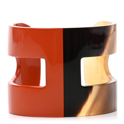 Hermes Lacquered Wood Buffalo Horn Ano Cuff PM 1 of 4