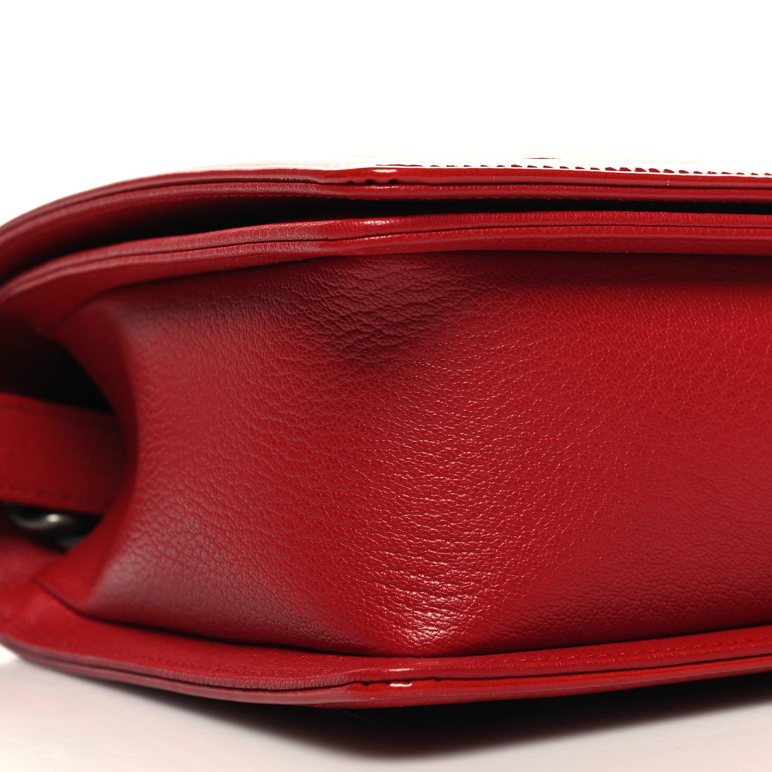 Chanel Goatskin Patent Quilted New Medium Boy Flap Red 9 of 11