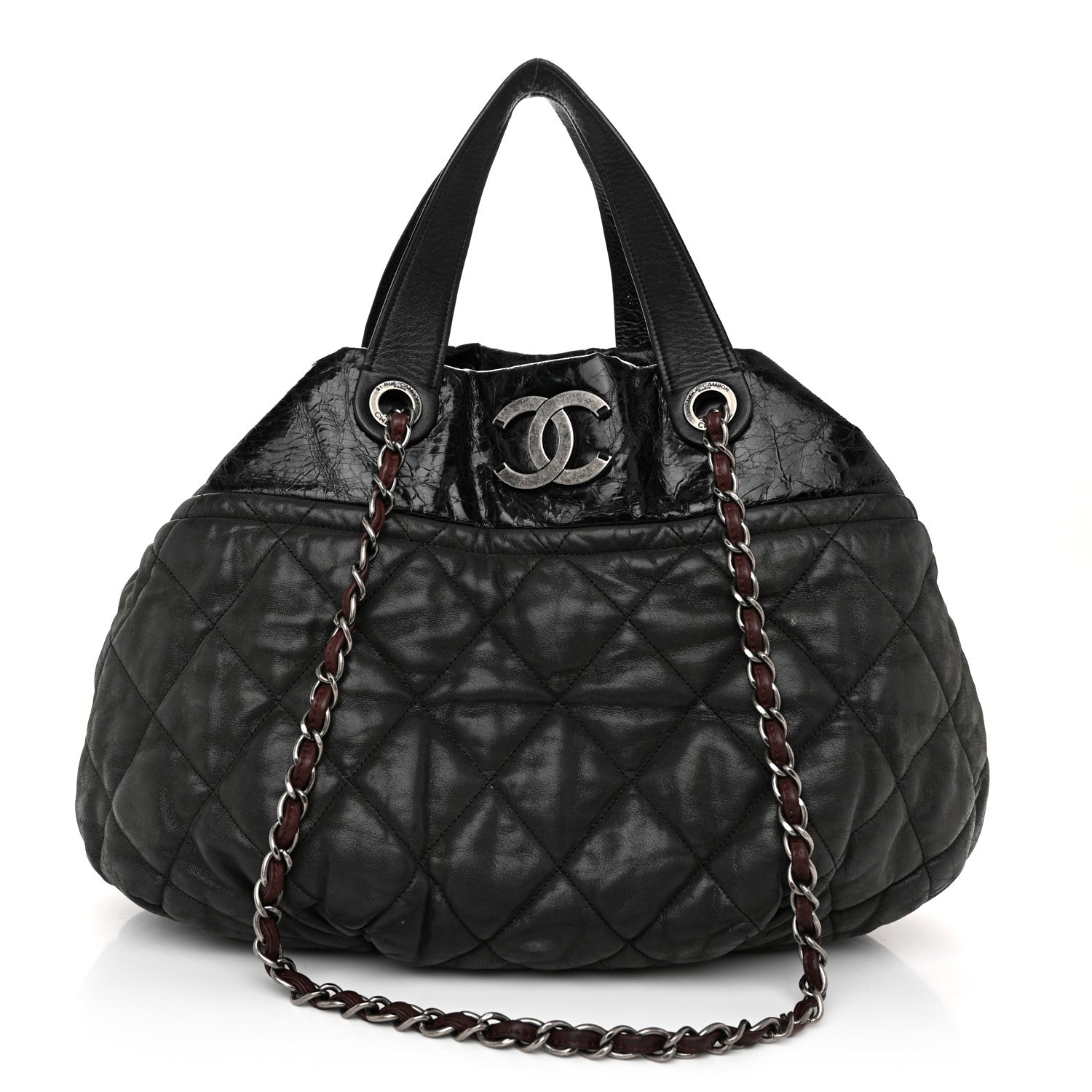 Chanel Iridescent Calfskin Quilted Large In The Mix Tote Black 1 of 11