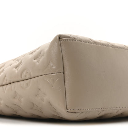 Louis Vuitton Lambskin Embossed Monogram Coussin Hobo MM Galet 8 of 9