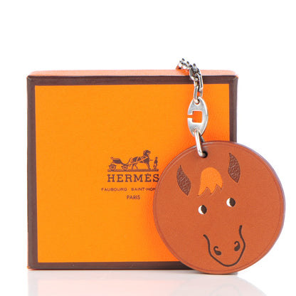 Hermes Barenia Horse Bag Charm Fauve 4 of 4