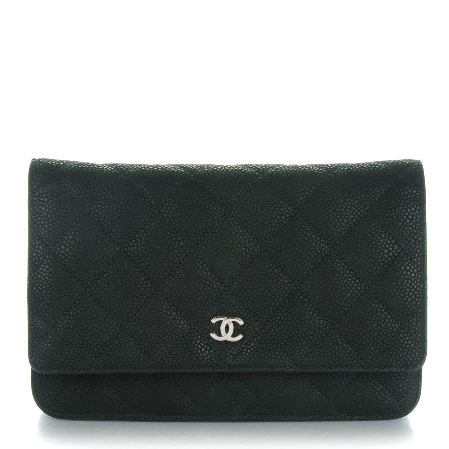 Chanel Iridescent Caviar Quilted Wallet On Chain WOC Black 1 of 8