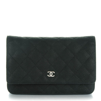 Chanel Iridescent Caviar Quilted Wallet On Chain WOC Black 1 of 8