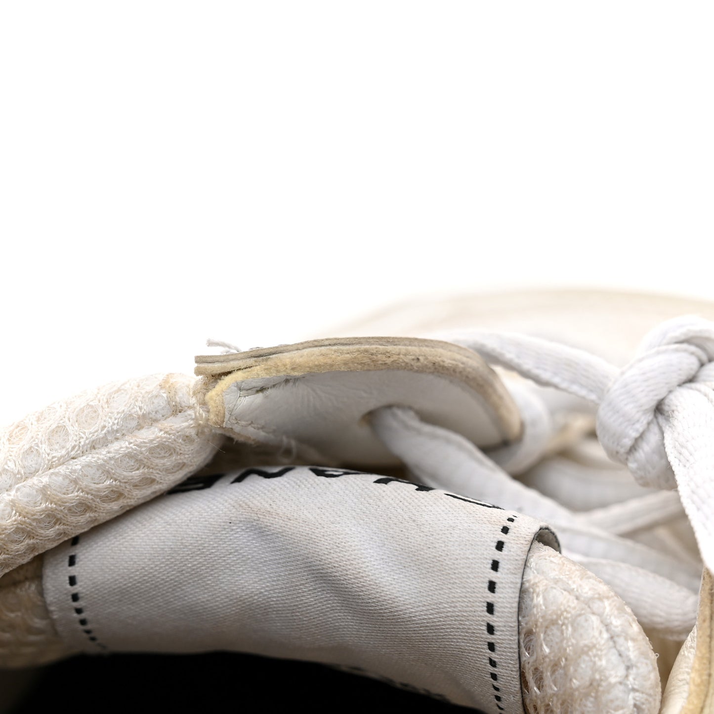 Fabric Laminated Calfskin Stretch CC Sneakers 36.5 White Silver