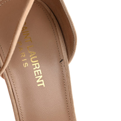 Saint Laurent Suede Calfskin Opyum 110 Sandals Cachemere 39.5 Pale Gold 12 of 13