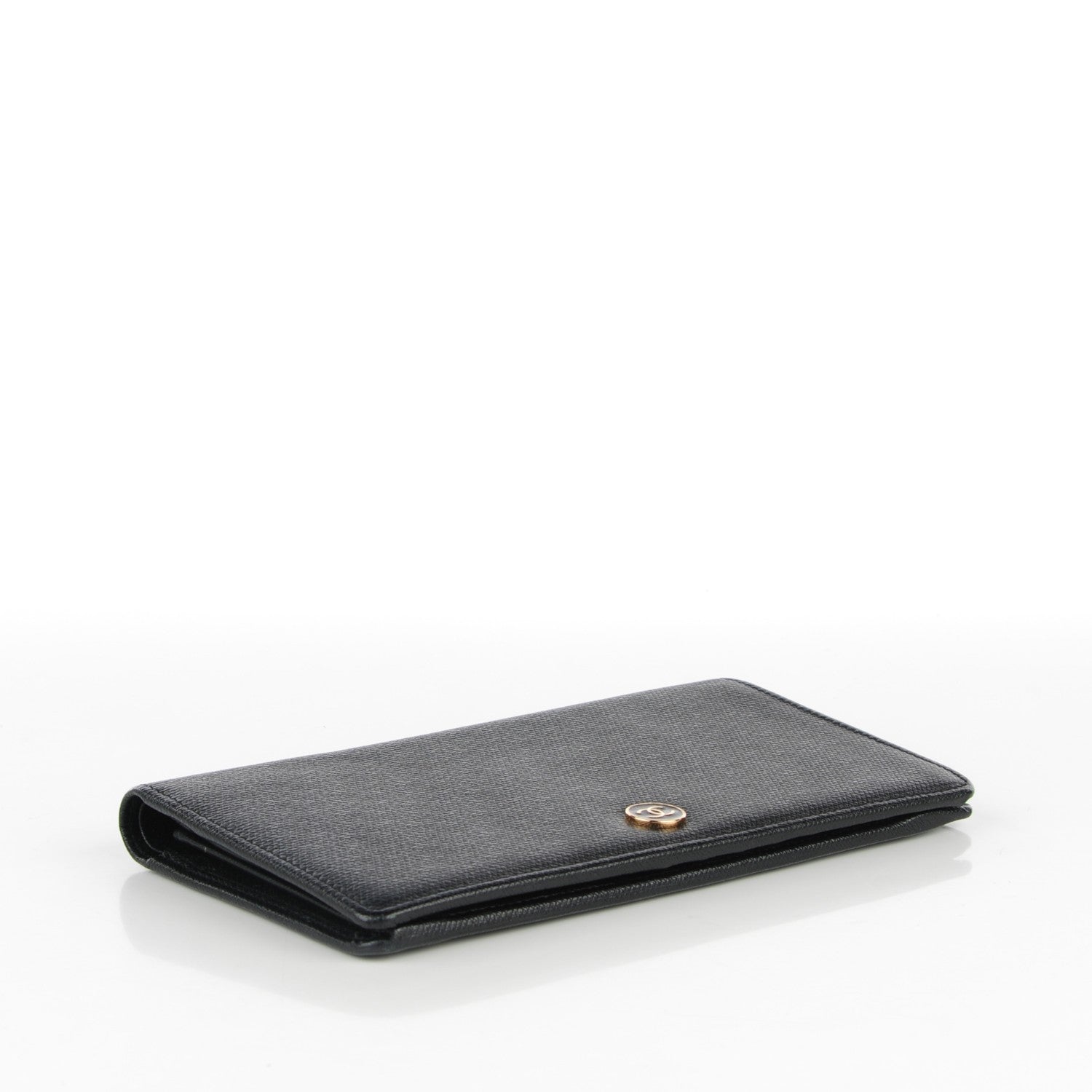 Chanel Grained Calfskin CC Button Yen Wallet Black 4 of 9