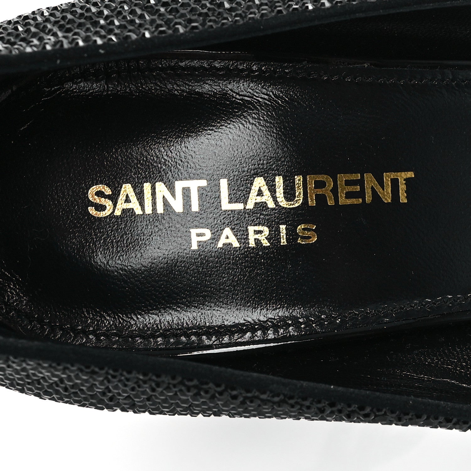 Saint Laurent Kid Suede Crystal Embellished Opyum 110 Ankle Strap Sandals 39 Black 8 of 10