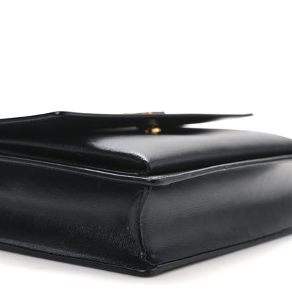 Saint Laurent Smooth Calfskin Medium Monogram Sunset Satchel Black 9 of 12