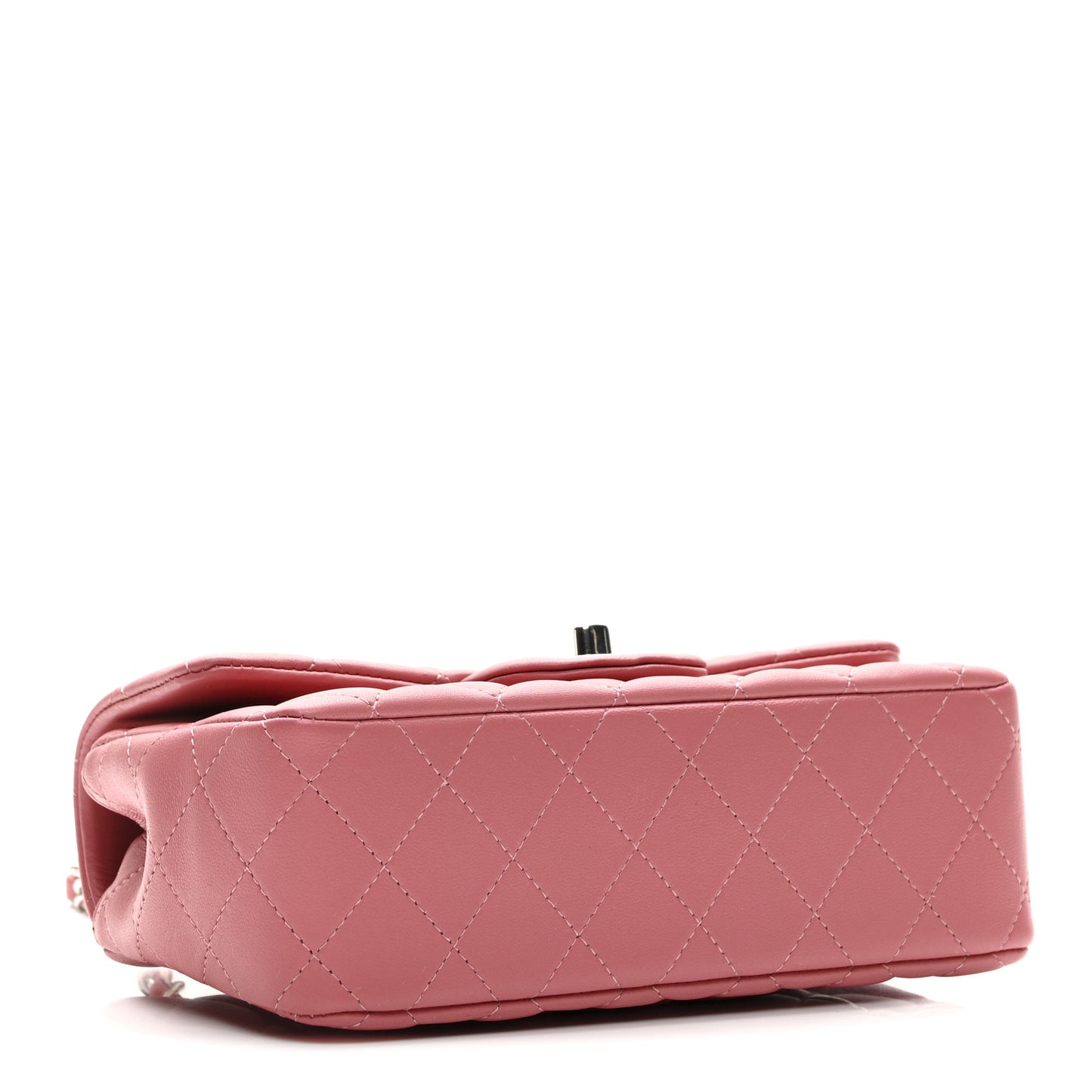 Lambskin Quilted Mini Rectangular Flap Pink
